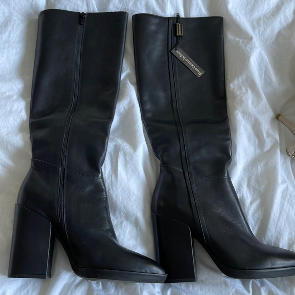 Tall block heel boots